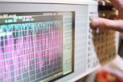 Vibration Graph shown on Oscilloscope